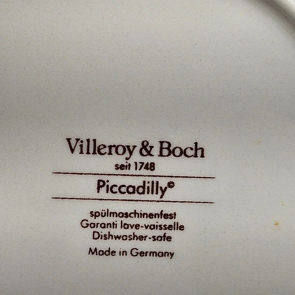 Villeroy & Boch Piccadilly Salad Plates Set of 5 Pink Morning Glory Floral 8.25